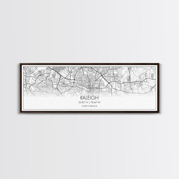 Panoramic Raleigh City Map, North Carolina Art, Map Print, Minimalist Wall Art, Canvas Art, Housewarming Gift, Street Map Art, Closing Gift