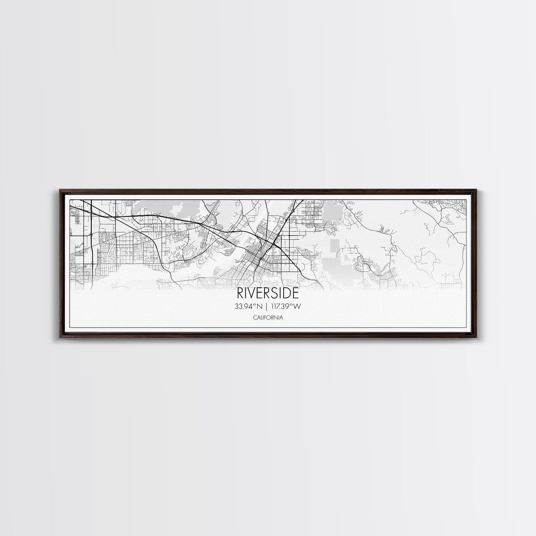 Panoramic Riverside City Map, California Art, Map Print, Minimalist Wall Art, Canvas Art, Housewarming Gift, Street Map Art, Closing Gift