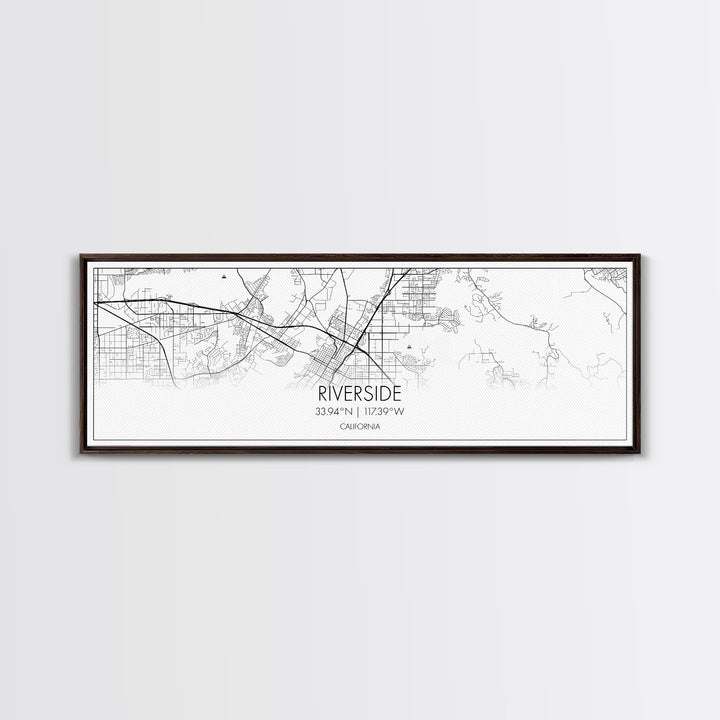 Panoramic Riverside City Map, California Art, Map Print, Minimalist Wall Art, Canvas Art, Housewarming Gift, Street Map Art, Closing Gift