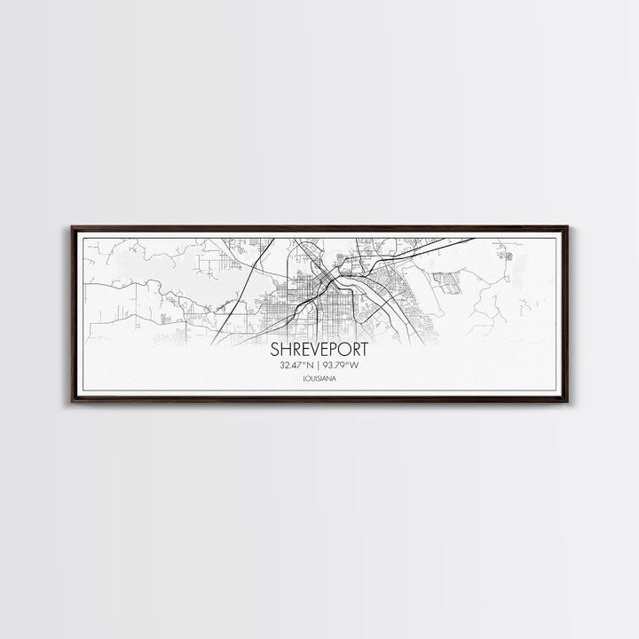 Panoramic Shreveport City Map, Louisiana Art, Map Print, Minimalist Wall Art, Canvas Art, Housewarming Gift, Street Map Art, Closing Gift