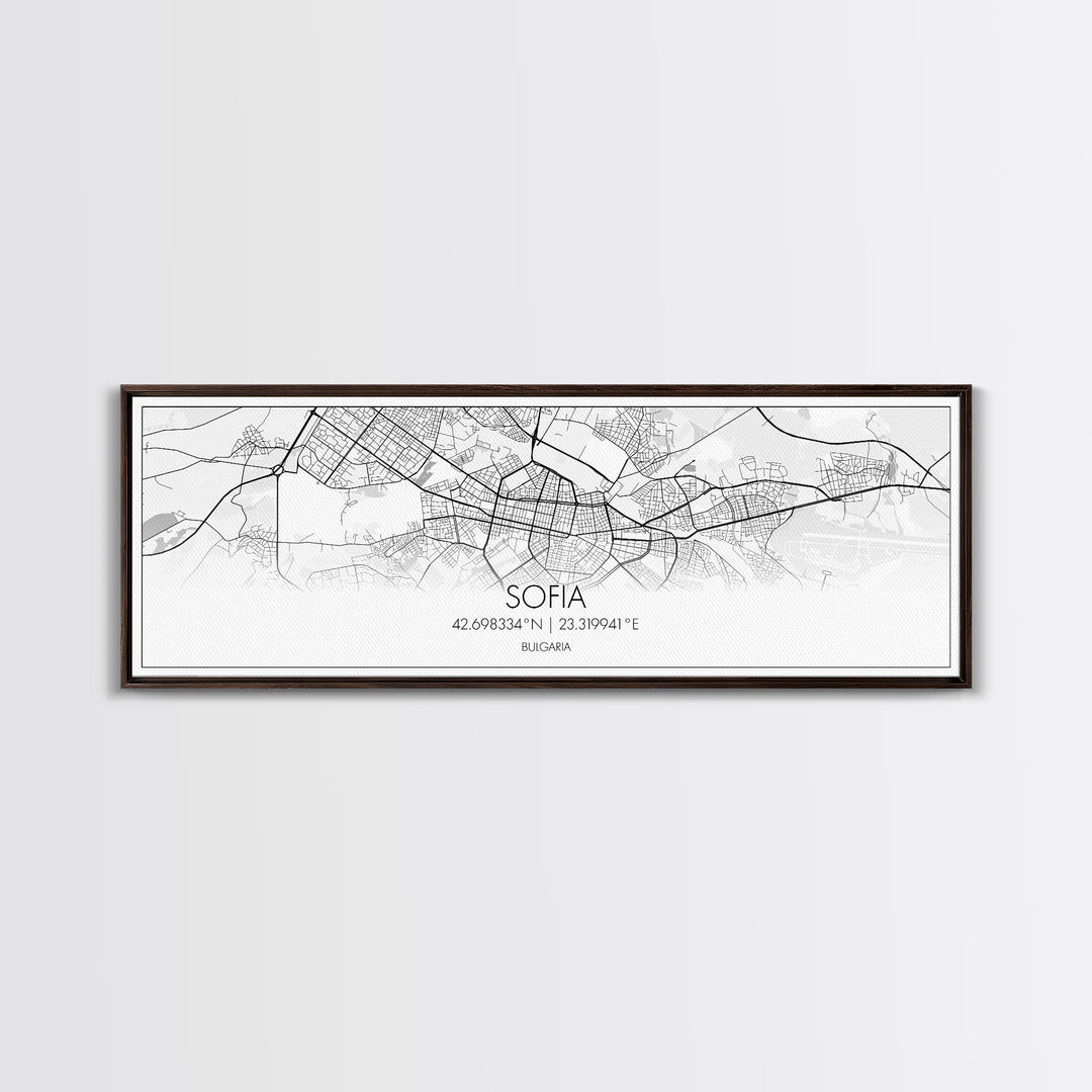 Panoramic Sofia City Map, Bulgaria Art, Map Print, Minimalist Wall Art, Canvas Art, Housewarming Gift, Street Map Art, Closing Gift