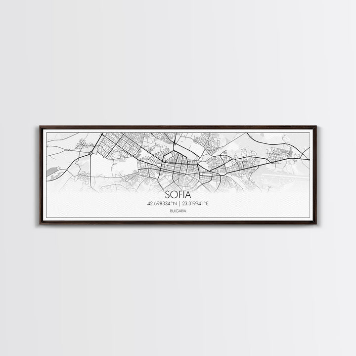 Panoramic Sofia City Map, Bulgaria Art, Map Print, Minimalist Wall Art, Canvas Art, Housewarming Gift, Street Map Art, Closing Gift