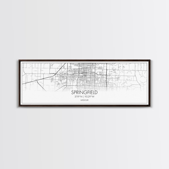 Panoramic Springfield City Map, Missouri Art, Map Print, Minimalist Wall Art, Canvas Art, Housewarming Gift, Street Map Art, Closing Gift