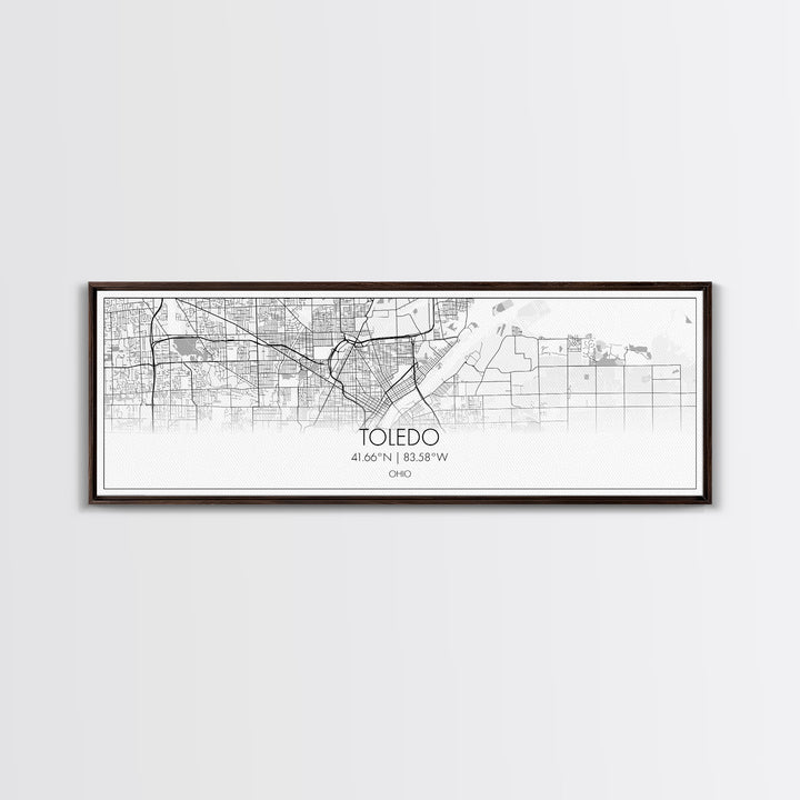 Panoramic Toledo City Map, Ohio Art, Map Print, Minimalist Wall Art, Canvas Art, Housewarming Gift, Street Map Art, Closing Gift