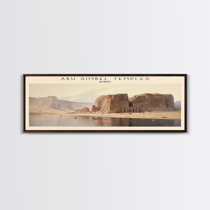 Abu Simbel Temples Egypt Travel Poster Print, Framed Canvas Print, Egypt Travel Art, Wood Framed Art, Wall Hanging, Home Decor