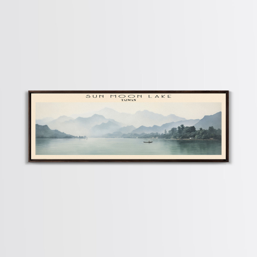 Sun Moon Lake Travel Poster Print, Framed Canvas Wall Art, Metal Wall Art, COUNTRY art, Gift For Him, Travel Wall Art, Travel Lover Gift