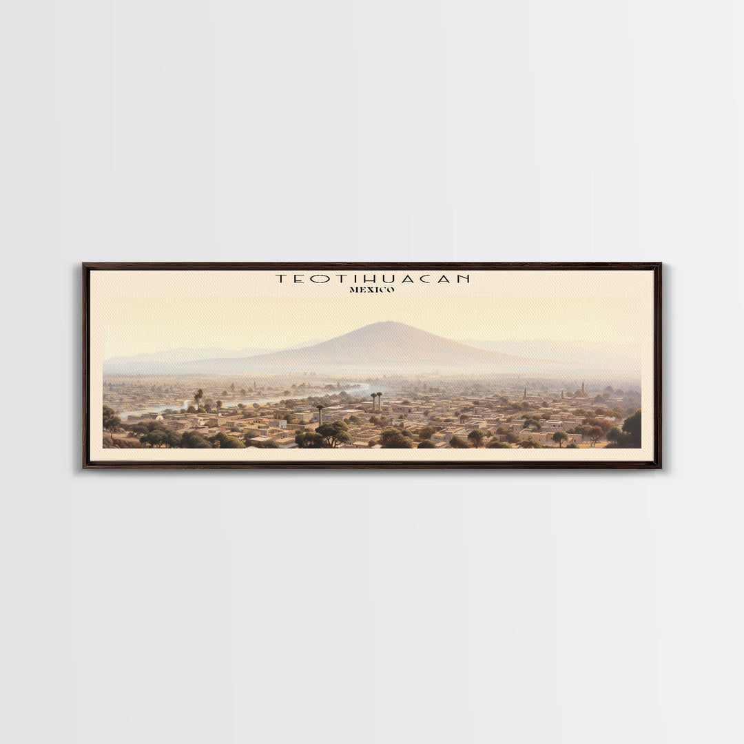 Teotihuacan COUNTRY | Framed Travel Poster Canvas Print | Trendy Wall Art | Watercolor Painting | Living Room Art | Unique Art