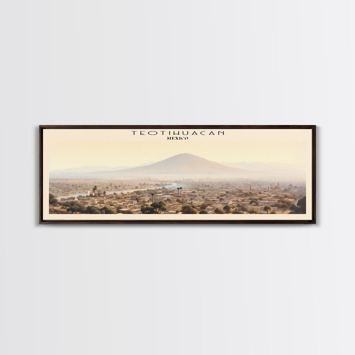 Teotihuacan COUNTRY | Framed Travel Poster Canvas Print | Trendy Wall Art | Watercolor Painting | Living Room Art | Unique Art