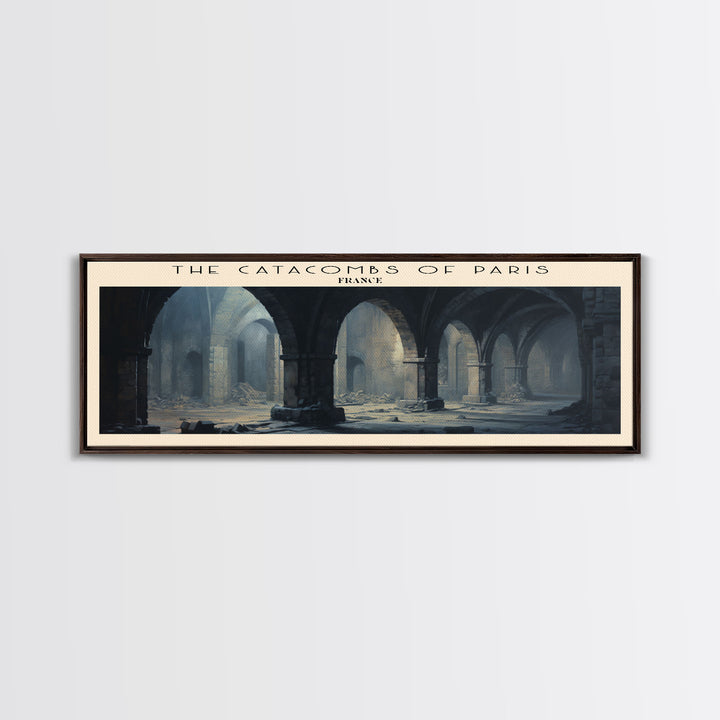 The Catacombs of Paris COUNTRY | Framed Travel Poster Canvas Print | Trendy Wall Art | Watercolor Painting | Living Room Art | Unique Art