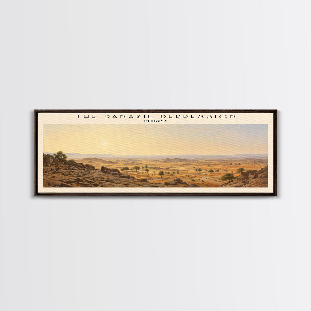 The Danakil Depression COUNTRY Travel Poster Print, Framed Canvas Print, COUNTRY Travel Art, Wood Framed Art, Wall Hanging, Home Decor