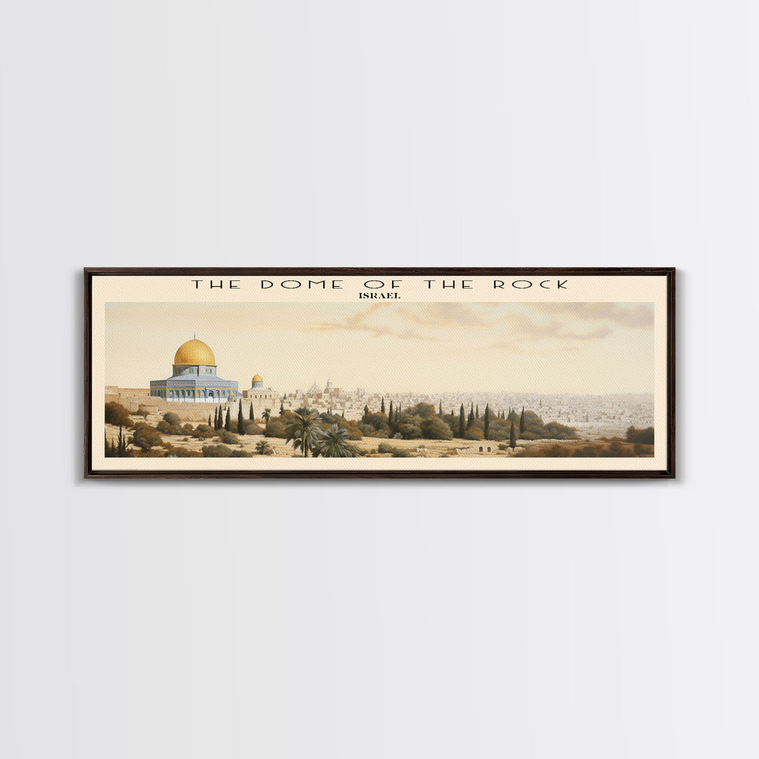 The Dome of the Rock COUNTRY | Framed Travel Poster Canvas Print | Trendy Wall Art | Watercolor Painting | Living Room Art | Unique Art