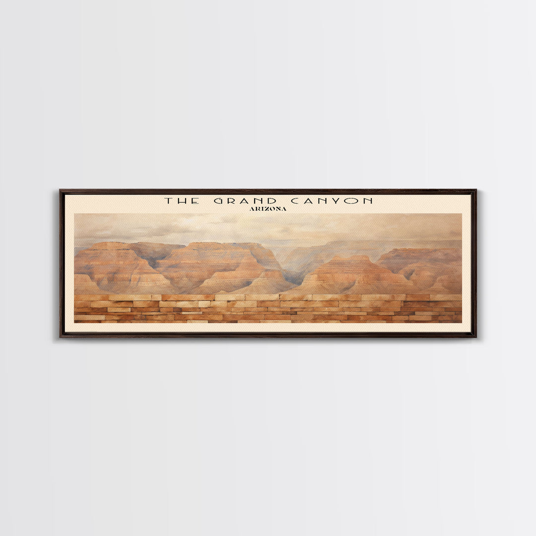 The Grand Canyon COUNTRY | Framed Travel Poster Canvas Print | Trendy Wall Art | Watercolor Painting | Living Room Art | Unique Art