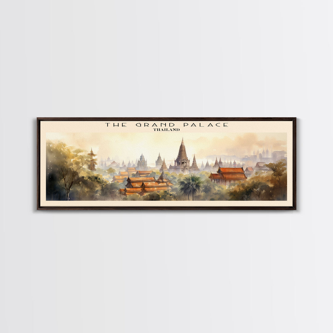 The Grand Palace Retro Style Travel Poster - Framed Canvas Print - COUNTRY Travel Decor | Vintage Style Home Decor - Travel Print - Wall Art