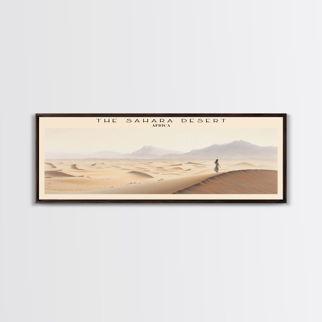 The Sahara Desert Framed Canvas Print Travel Poster | Wall Art | Home Decor | Gift For Travel Lover | Wall Hanging | Original Art