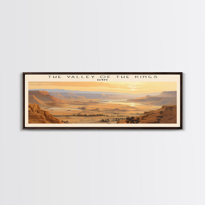 The Valley of the Kings Retro Style Travel Poster - Framed Canvas Print - COUNTRY Travel Decor | Vintage Style Home Decor - Travel Print - Wall Art