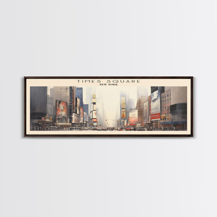 Times Square COUNTRY | Framed Travel Poster Canvas Print | Trendy Wall Art | Watercolor Painting | Living Room Art | Unique Art