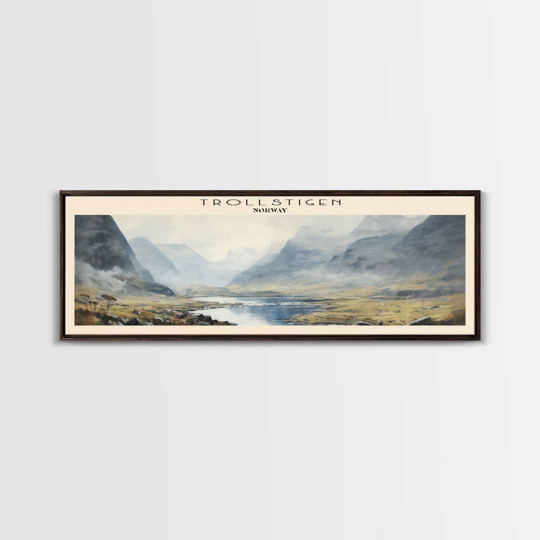 Trollstigen COUNTRY Travel Poster Print, Framed Canvas Print, COUNTRY Travel Art, Wood Framed Art, Wall Hanging, Home Decor