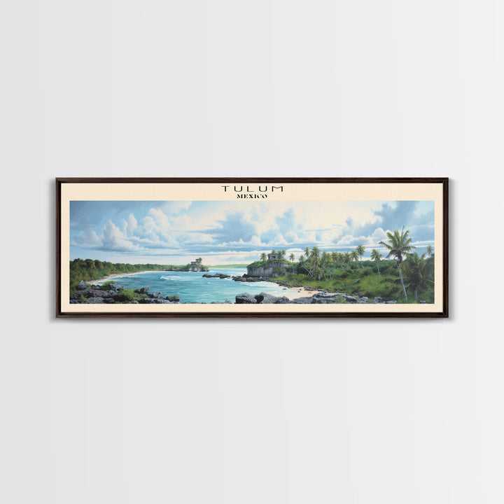 Tulum Retro Style Travel Poster - Framed Canvas Print - COUNTRY Travel Decor | Vintage Style Home Decor - Travel Print - Wall Art