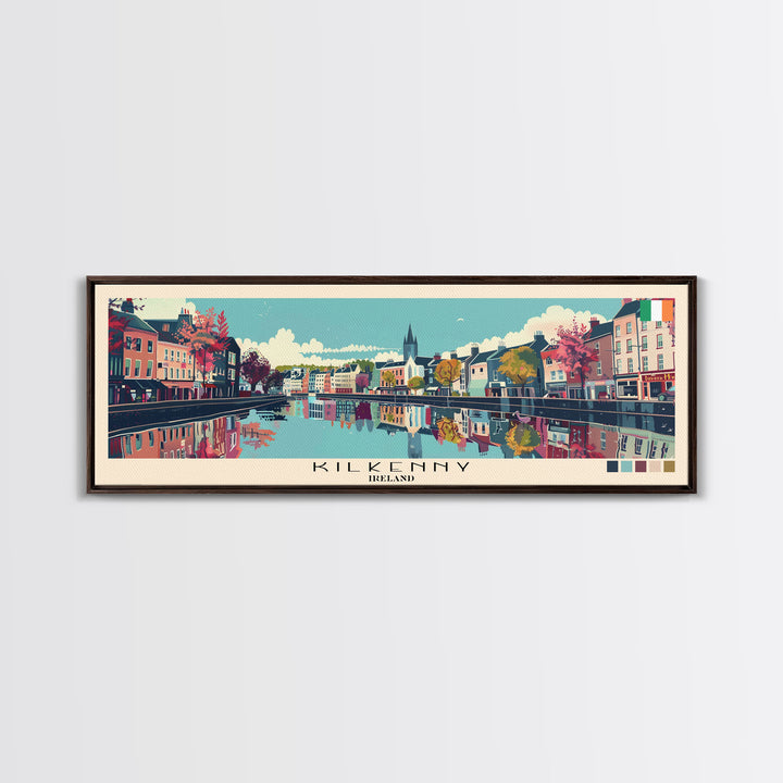 Kilkenny, Ireland Panoramic Canvas Print, Kilkenny, Ireland Painting, Ireland Art, Kilkenny Travel Poster, Travel Art, Vacation Gift