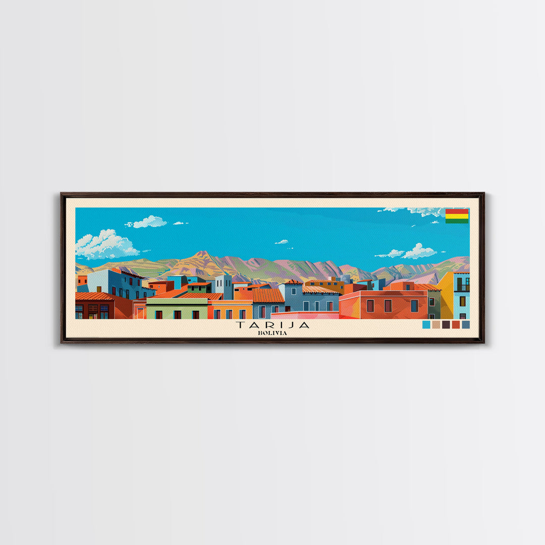 Tarija, Bolivia Panoramic Canvas Print, Tarija, Bolivia Painting, Bolivia Art, Tarija Travel Poster, Travel Art, Living Room Painting