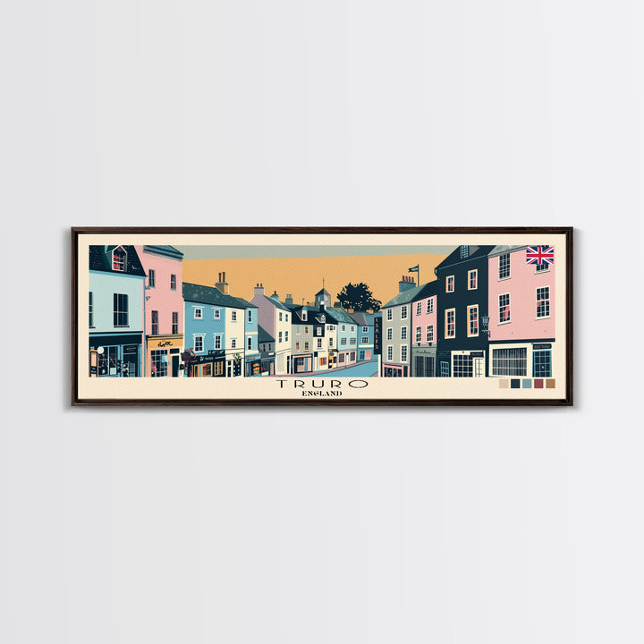 Truro, England Panoramic Canvas Print, Truro, England Painting, England Art, Truro Travel Poster, Travel Art, Guest Room Painting