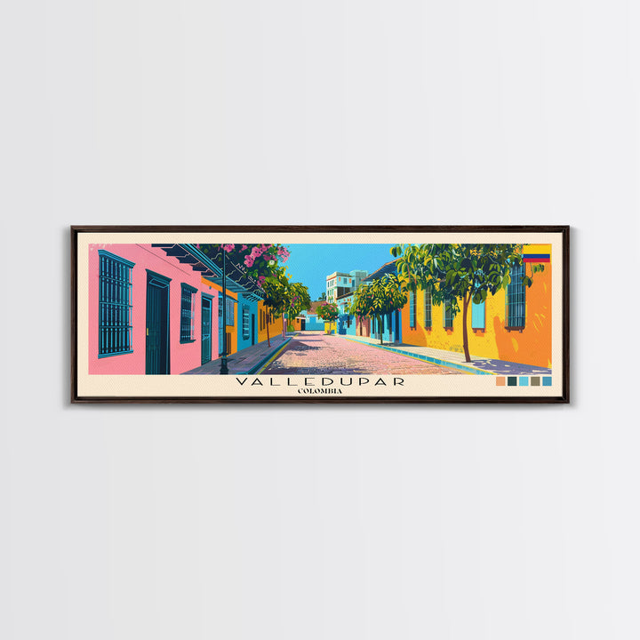 Valledupar, Colombia Panoramic Canvas Print, Valledupar, Colombia Painting, Colombia Art, Valledupar Travel Poster, Travel Art, Vacation Gift