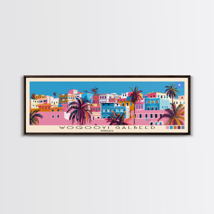 Woqooyi Galbeed, Somalia Panoramic Canvas Print, Woqooyi Galbeed, Somalia Painting, Somalia Art, Woqooyi Galbeed Travel Poster, Travel Art, Housewarming Gift