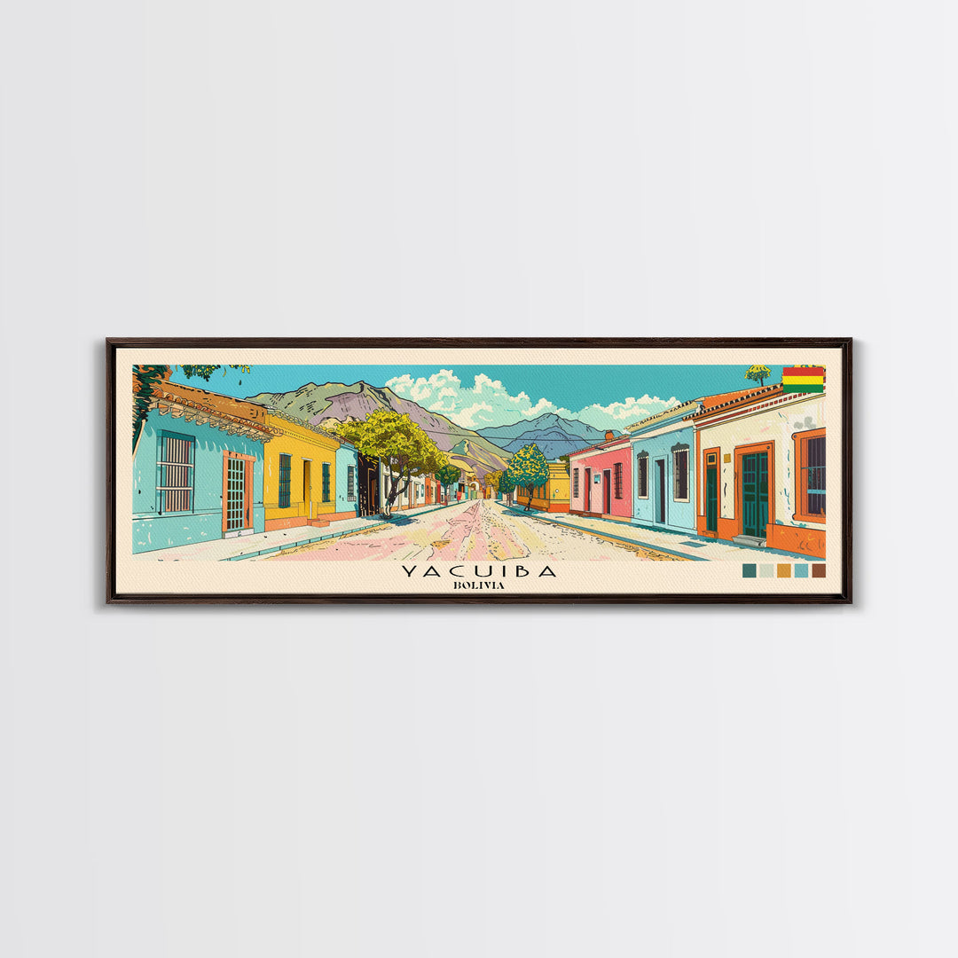 Yacuiba, Bolivia Panoramic Canvas Print, Yacuiba, Bolivia Painting, Bolivia Art, Yacuiba Travel Poster, Travel Art, Living Room Painting