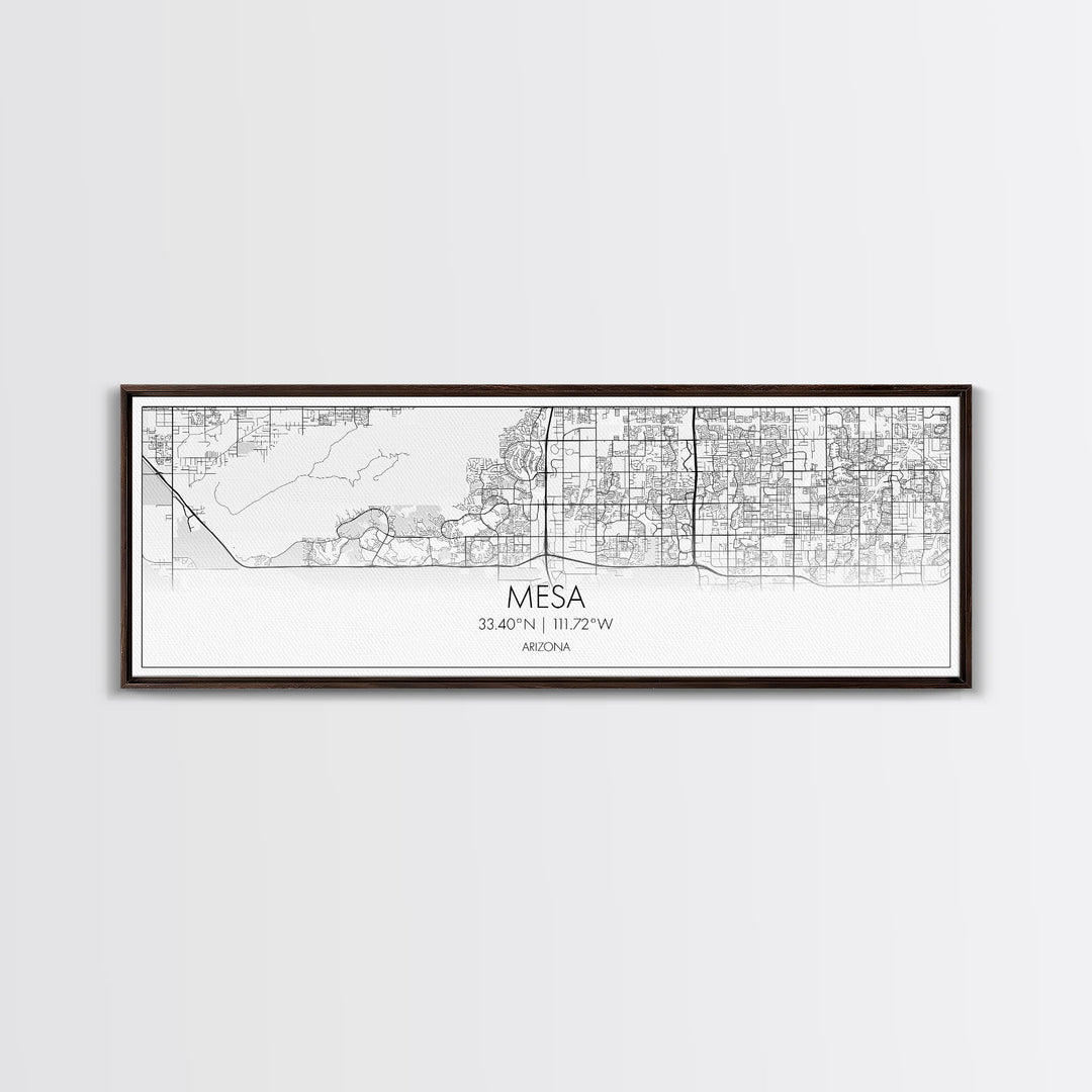 Panoramic Mesa City Map, Florida Art, Map Print, Minimalist Wall Art, Canvas Art, Housewarming Gift, Street Map Art, Closing Gift