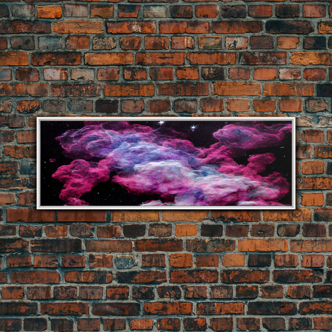 Beautiful Universe Space Art, Galaxy Print, Bubblegum Pink Art, Framed Canvas Print, Framed Wall Art