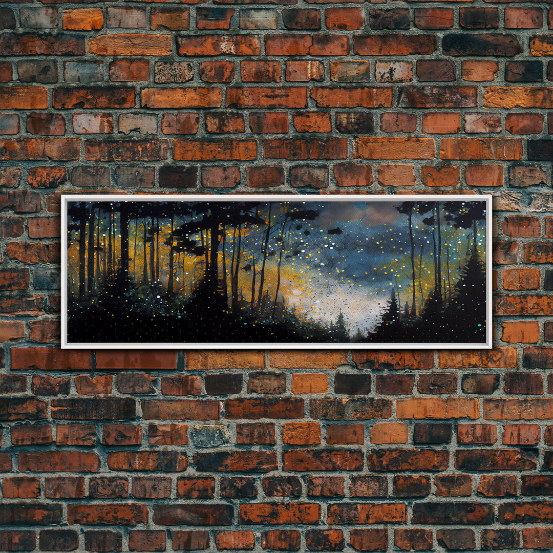 Wondrous Pine Tree Forest Wall Art, Framed Canvas Print, Original Oil Painting Canvas Print, Framed Wall Decor, Wood Frame Art