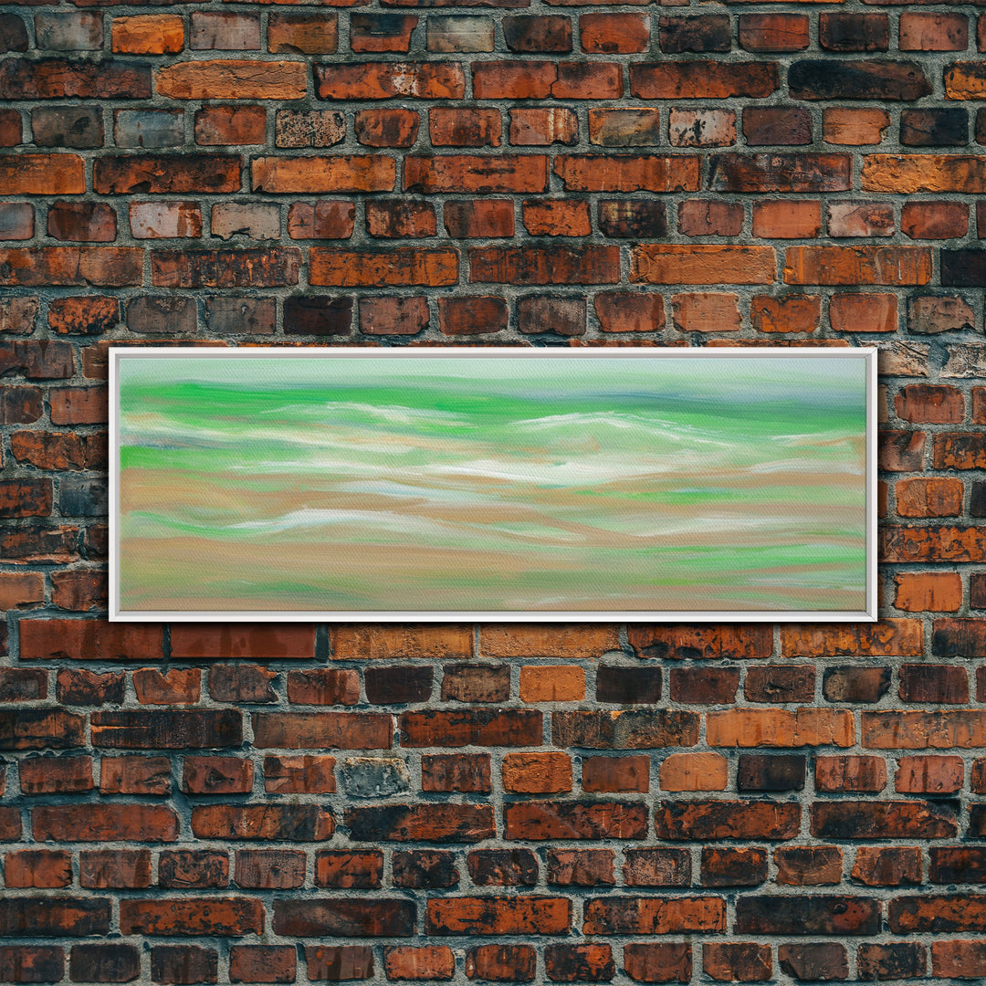 Abstract Green Ocean Wall Art Canvas Print, Minimalist Ocean Art, Seascape Wall Decor, Wall Art, Panoramic, Wall Art, Canvas Print