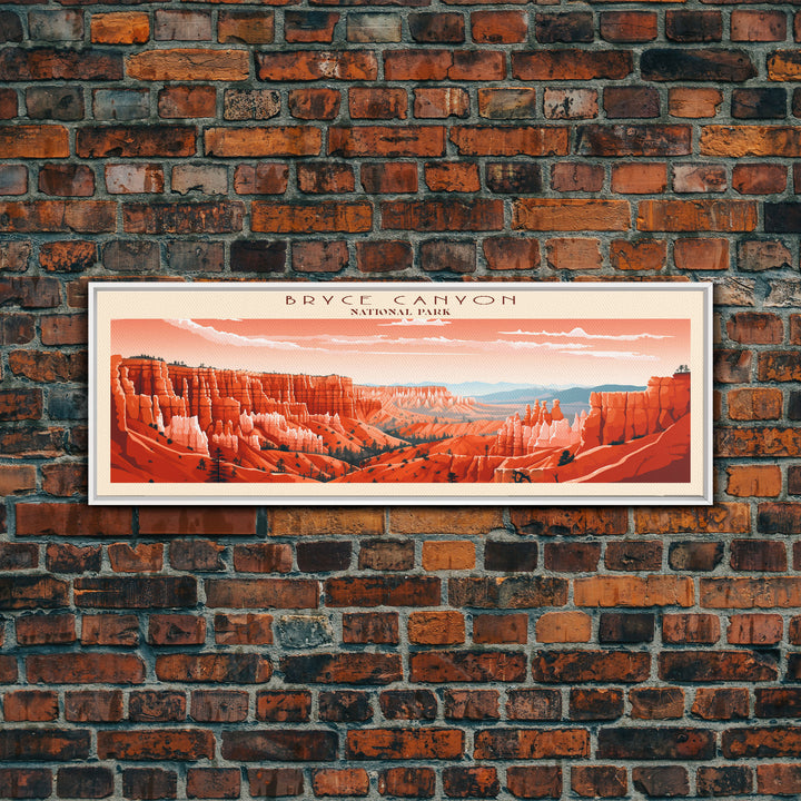 Bryce Canyon National Park, Panoramic Utah Travel Art, National Park Print, Minimalist Travel Art, Midcentury Modern Style Landscape