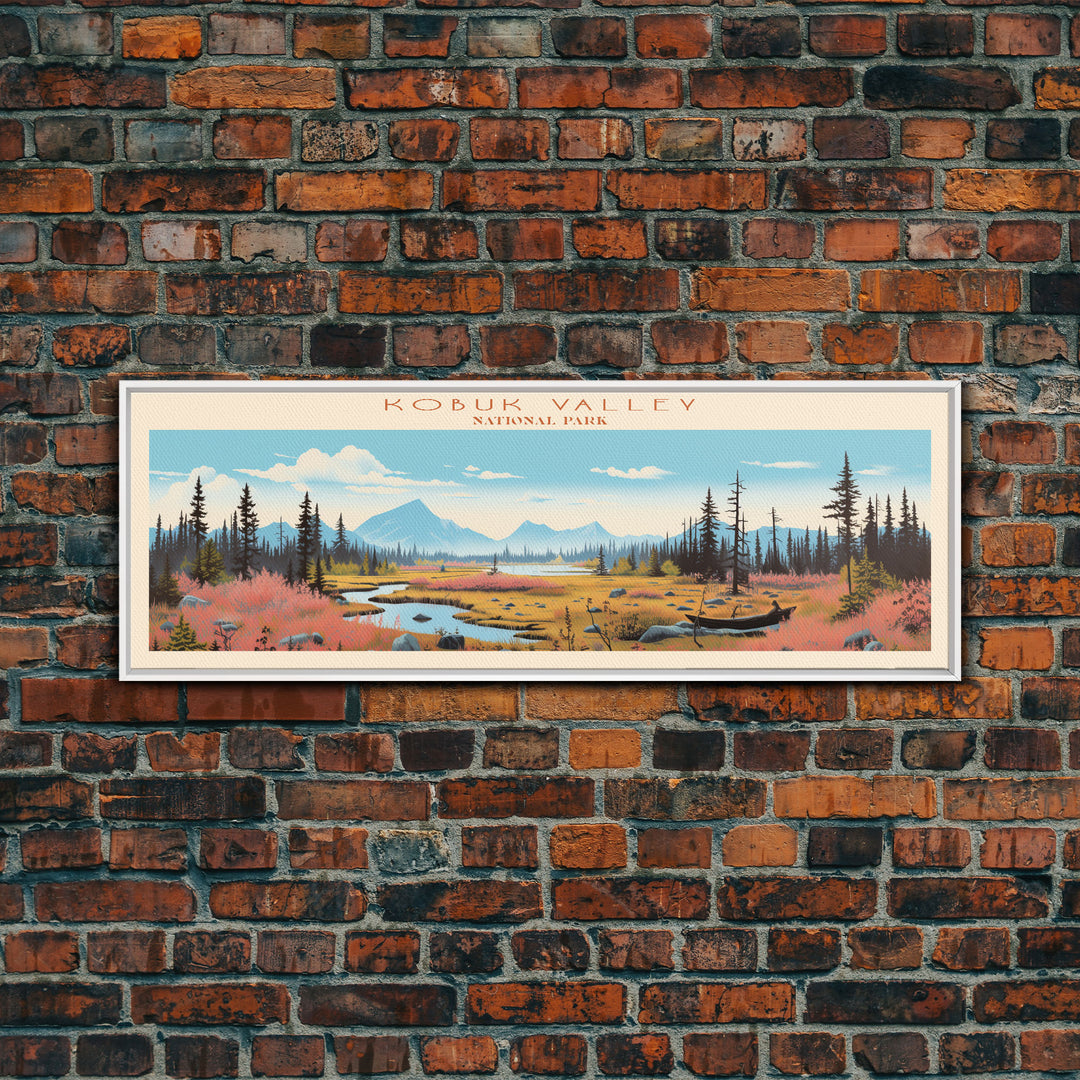 Kobuk Valley National Park, Panoramic Alaska Travel Art, National Park Print, Minimalist Travel Art, Midcentury Modern Style Landscape