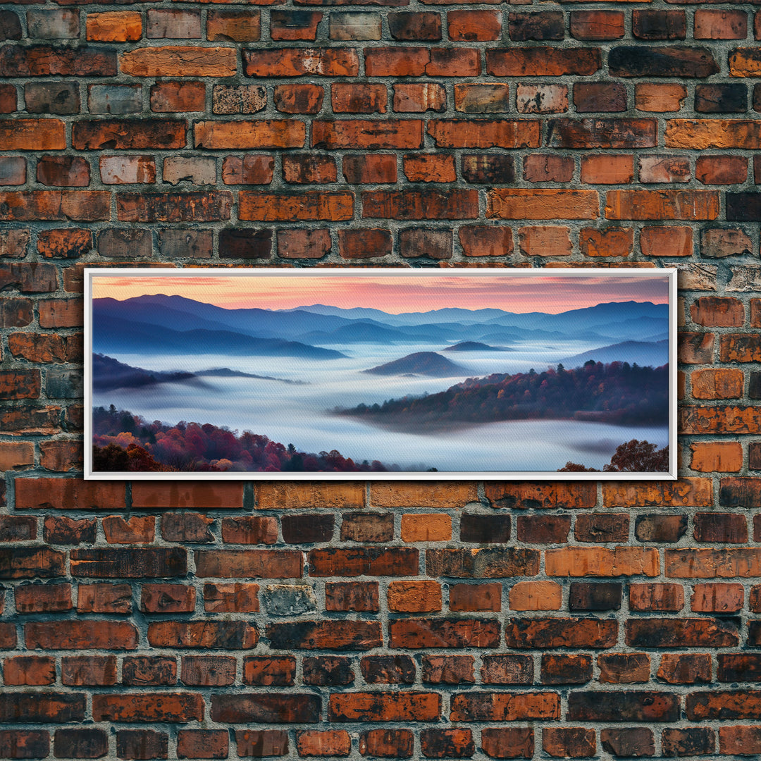 Blue Ridge Mountains Panoramic Wall Art, Bluebridge Mountains National Parkway, Beautiful Cabin Decor, Boho Photography Wall Art Print