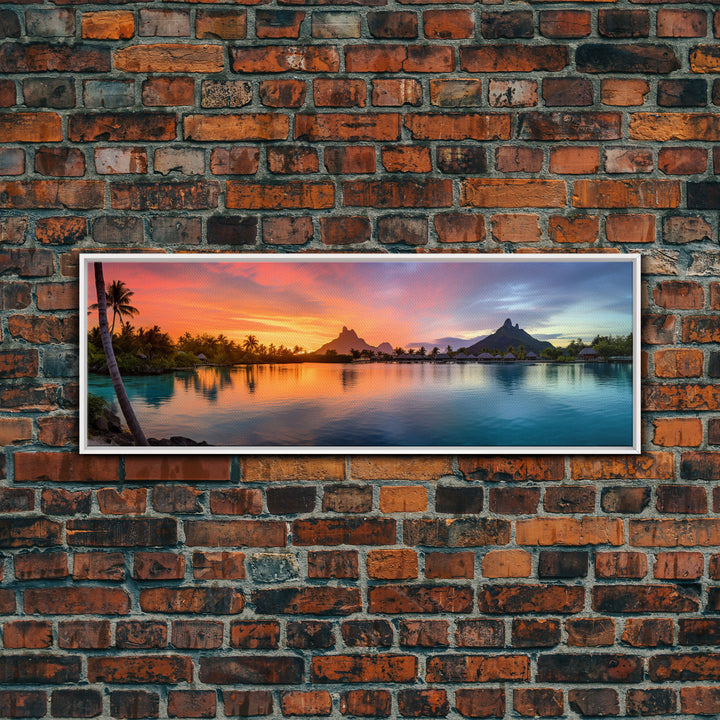 Beautiful Bora Bora Vacation Art, Bora Bora Photography Print, Panoramic Beach Art, Panoramic Photo Print, Lake House Art, Travel Decor