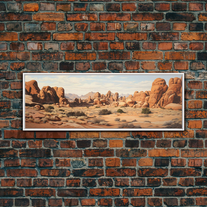 Arches National Park Poster, Utah, Extra Large Horizontal Wall Art, Watercolor Travel Print, Framed Canvas Print Wall Decor