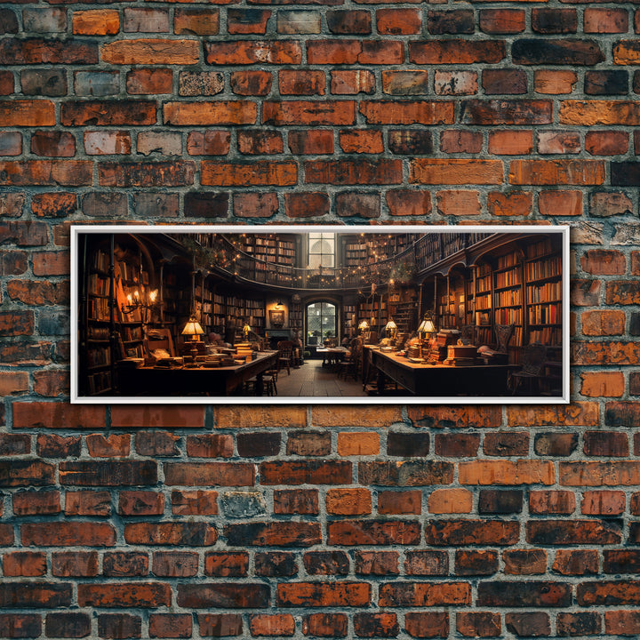 The Book Shop in Paris, Framed Canvas Print, Paris On A Snowy Night, Living Room Decor, Victorian Oil Painting