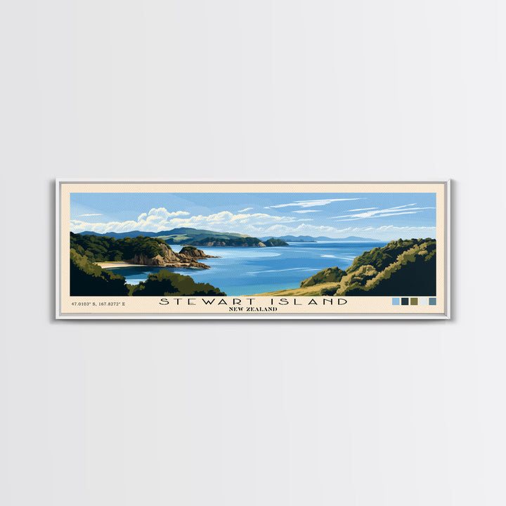 Stewart Island, New Zealand Panoramic Print, Vacation Gift, New Zealand Wall Art, Vacation Wall Art, Vacatation Memories, Beach Decor, Beach Or Lakehouse Art