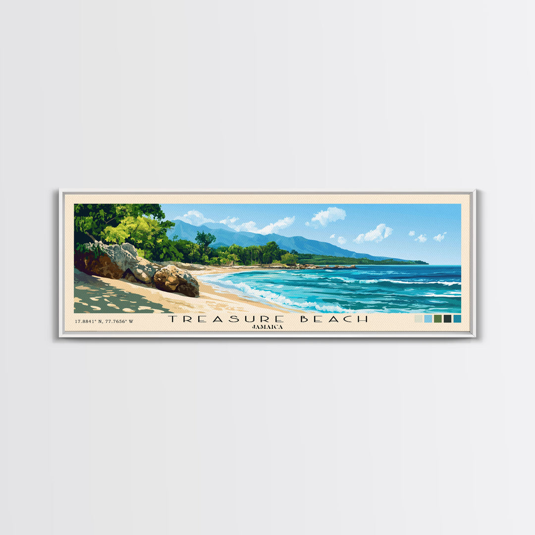 Treasure Beach, Jamaica Panoramic Print, Vacation Gift, Jamaica Wall Art, Vacation Wall Art, Vacatation Memories, Beach Decor, Beach Or Lakehouse Art