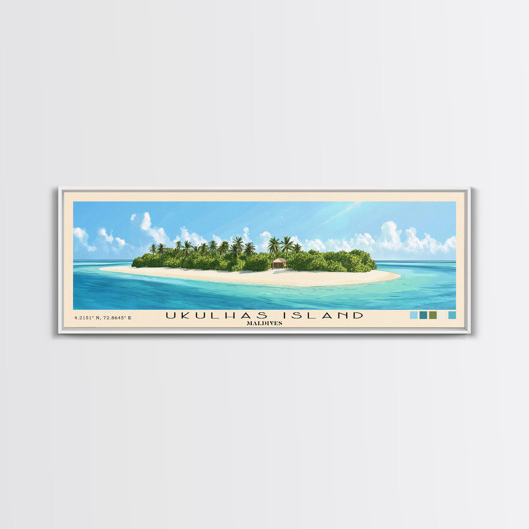 Ukulhas Island, Maldives Panoramic Print, Vacation Gift, Maldives Wall Art, Vacation Wall Art, Vacatation Memories, Beach Decor, Beach Or Lakehouse Art