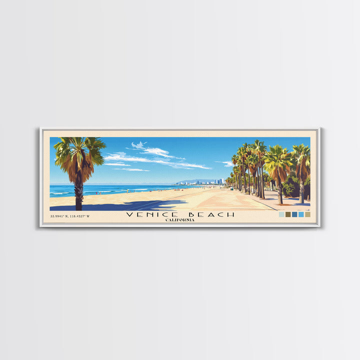 Venice Beach, California Panoramic Print, Vacation Gift, California Wall Art, Vacation Wall Art, Vacatation Memories, Beach Decor, Beach Or Lakehouse Art