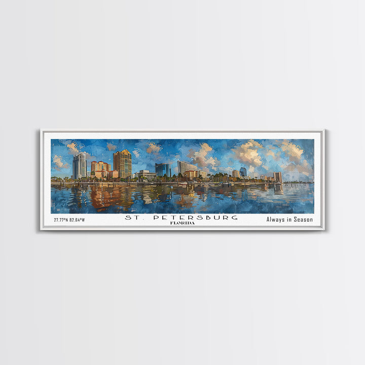 St. Petersburg Florida Travel Poster, Framed Canvas Print, Wall Art, Home Decor, Office Art, Living Room Art, Travel Gift, Vintage Style