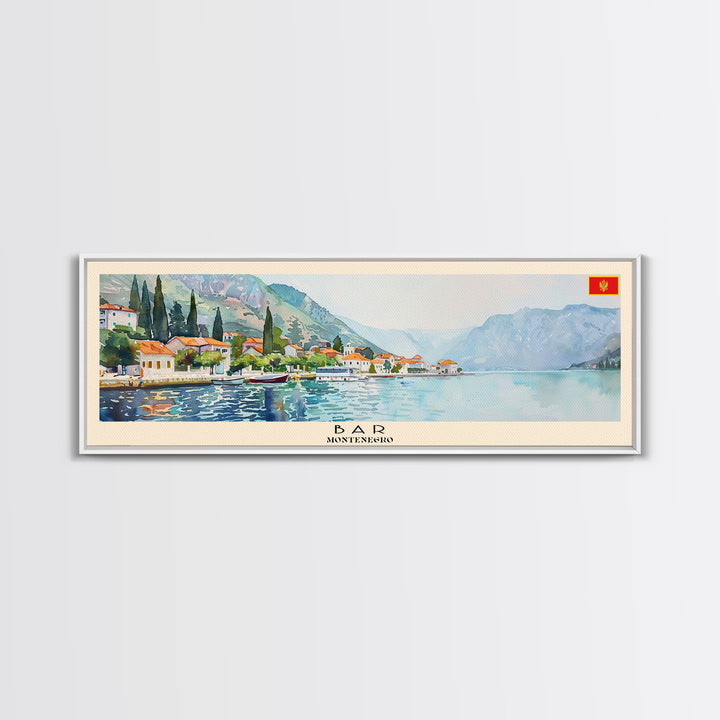 Bar Montenegro Travel Print Wall Art, Panoramic City Art, Travel Art, Wall Decor, Vacation Gift, Framed Canvas Print Or Metal Art