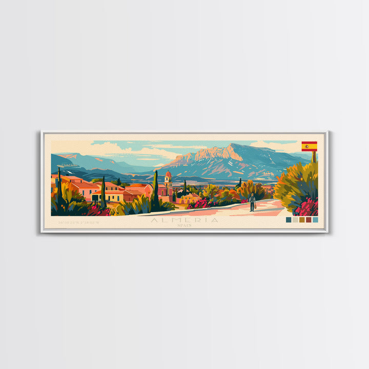 Almeria Spain Wall Art, Panoramic Travel Poster, Panoramic Framed Canvas Print, City Wall Art, Wall Hanging Home Decor, Travel Art