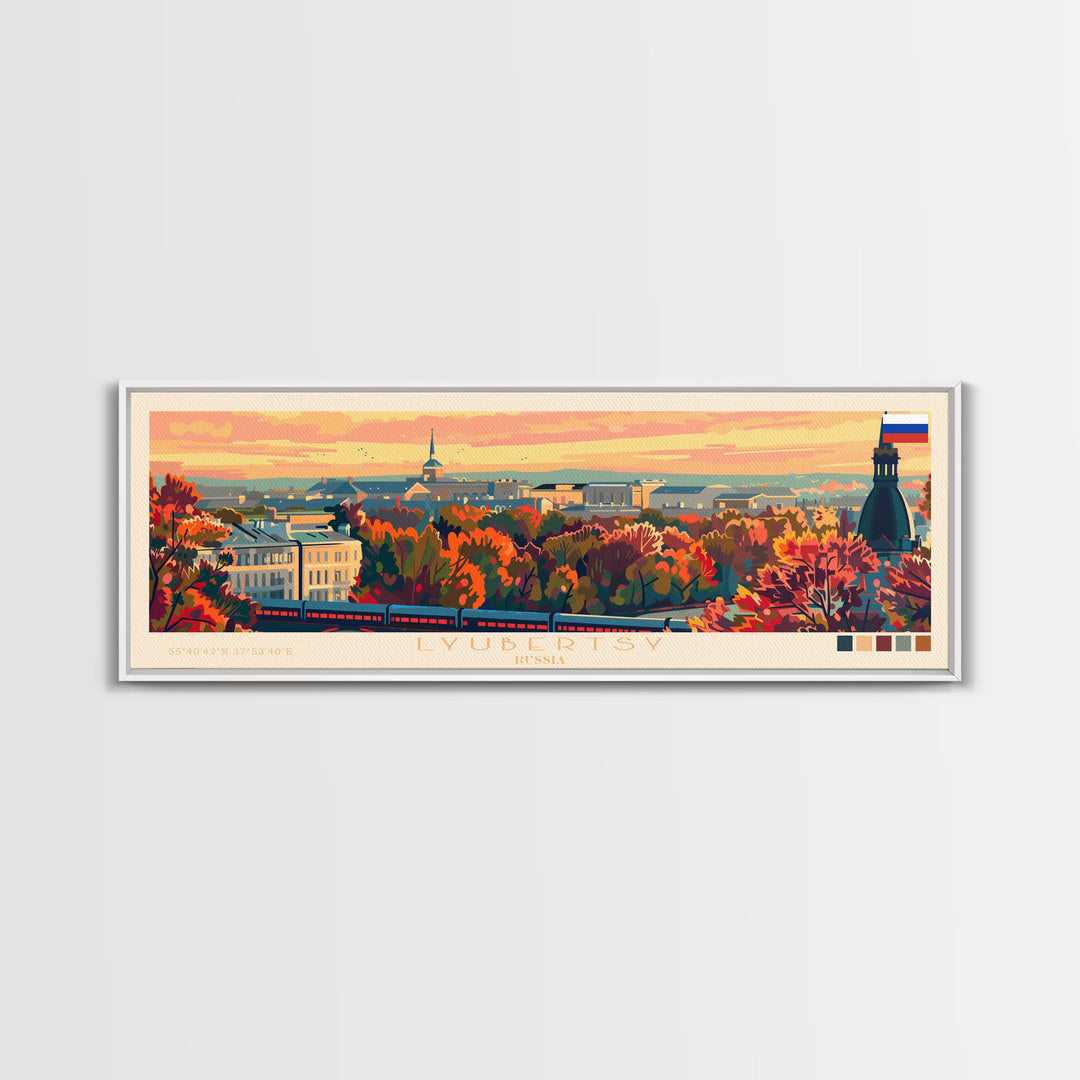 Lyubertsy Russia Travel Art, City Art, Framed Canvas Print or Metal Wall Art, Europe Travel Poster, Panoramic Wall Art, Extra Wide Wall Art