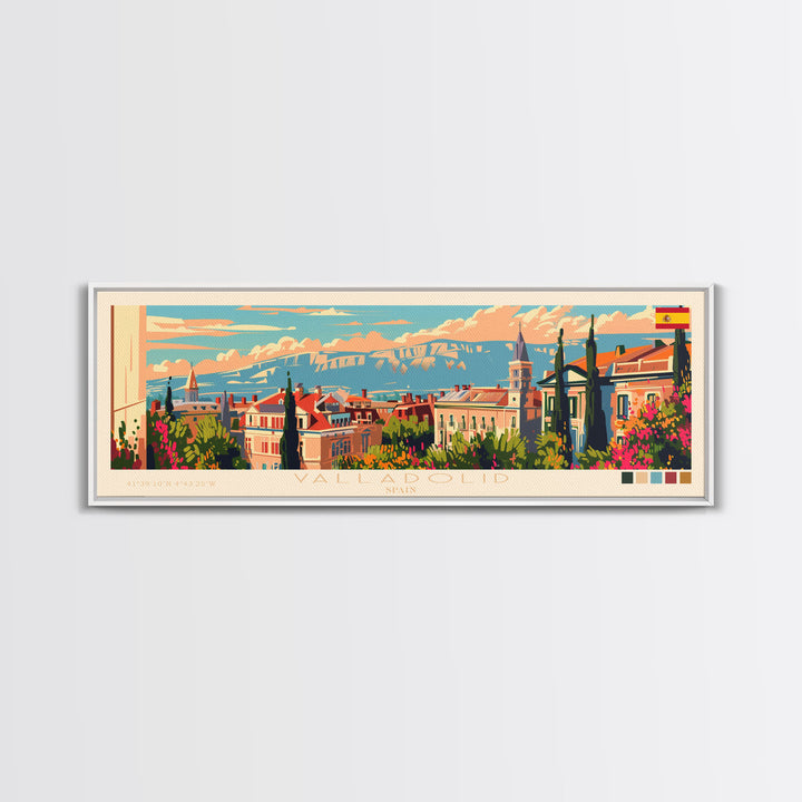 Valladolid Spain Wall Art, Panoramic Travel Poster, Panoramic Framed Canvas Print, City Wall Art, Wall Hanging Home Decor, Travel Art