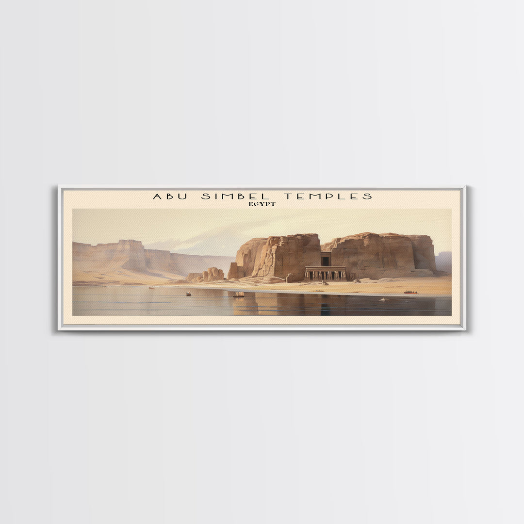 Abu Simbel Temples Egypt Travel Poster Print, Framed Canvas Print, Egypt Travel Art, Wood Framed Art, Wall Hanging, Home Decor