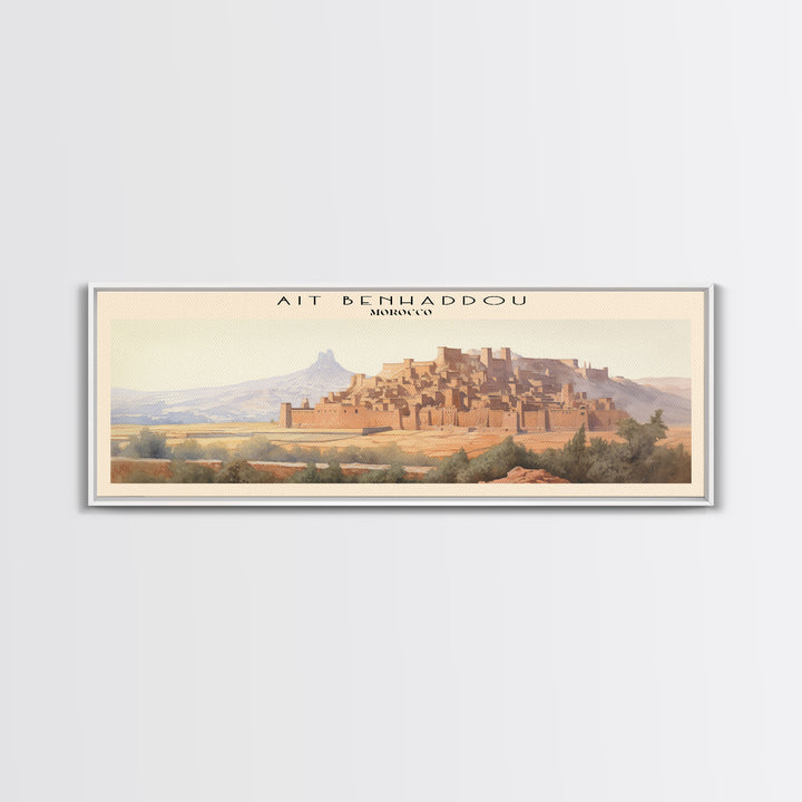 Ait Benhaddou Travel Poster Print, Framed Canvas Wall Art, Metal Wall Art, Morocco art, Gift For Him, Travel Wall Art, Travel Lover Gift