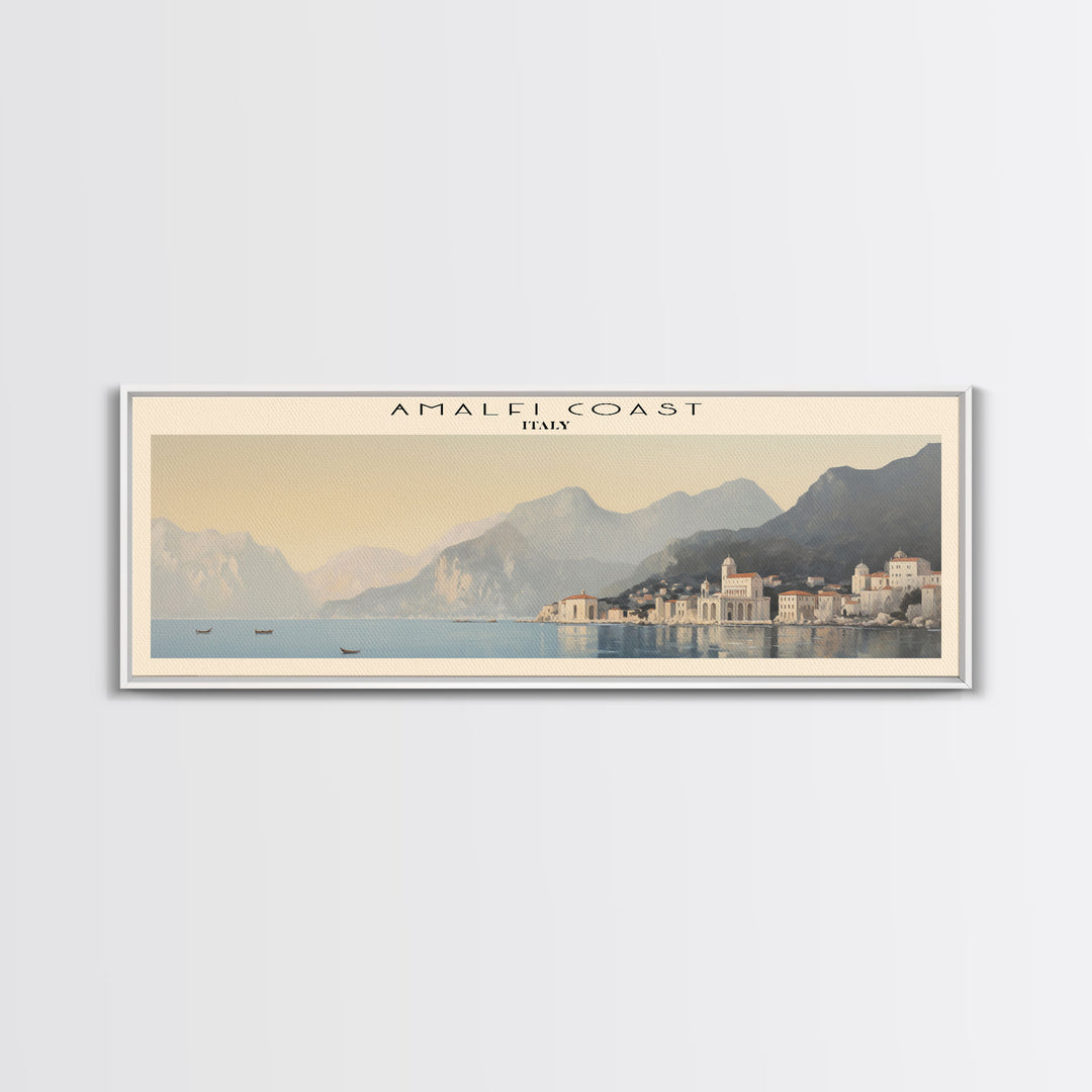 Amalfi Coast COUNTRY Travel Poster Print, Framed Canvas Print, Italy Travel Art, Wood Framed Art, Wall Hanging, Home Decor